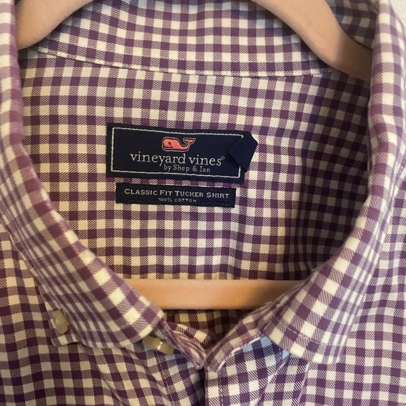Vineyard Vines Men's Purple Checkered Button Down Shirt - Picture 2 of 7